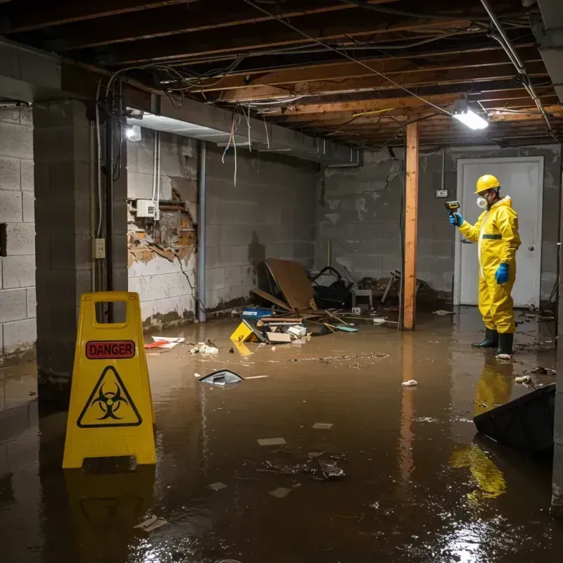 Flooded Basement Electrical Hazard in Wolf Lake, MI Property